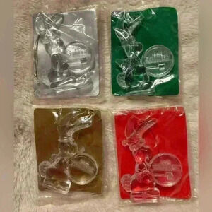 Vintage set of 4 Energizer Bunny Christmas Ornaments in Original Packaging